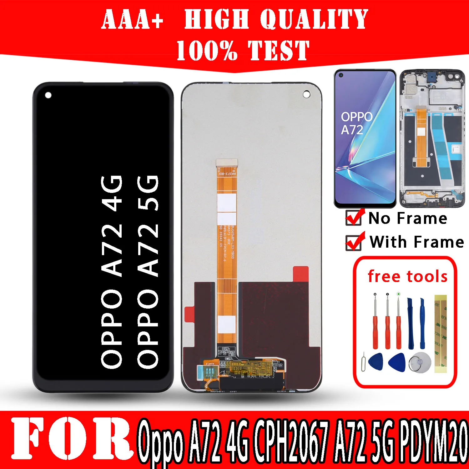 

Original LCD For Oppo A72 4G CPH2067 5G PDYM20 Display Premium Quality Touch Screen Replacement Parts Mobile Phones Repair