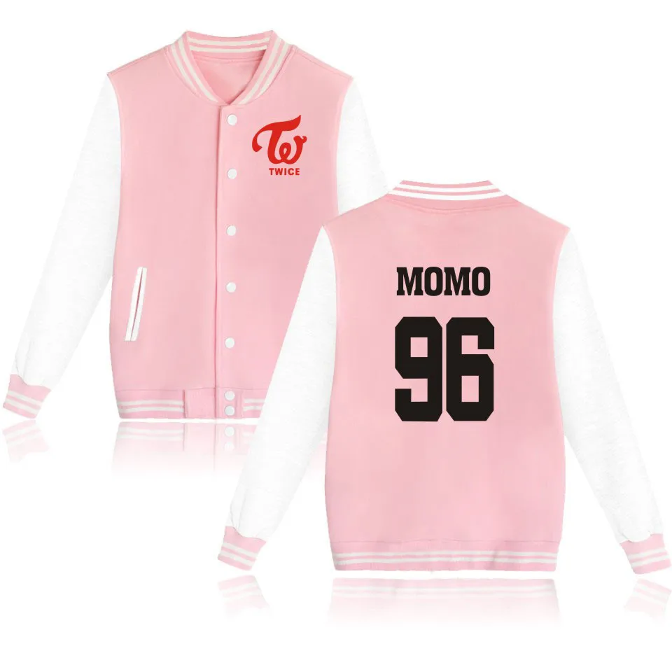 TWICE kpop Baseball Jacket Coat Fleece Letters Printed Sweatshirt Hoodies Pullover Long Sleeve Tracksuit Tops k pop Clothes 1 cute pet kid 3d printed hoodies kids pullover sweatshirt tracksuit jacket t shirts coat boy girl funny animal