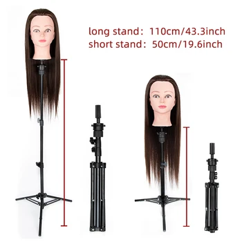 Wig Stand Tripod,Adjustable Mannequin Head Stand, Wig Head,And Canvas Block Head Stand for Training Heads(43.3in and19.6in )