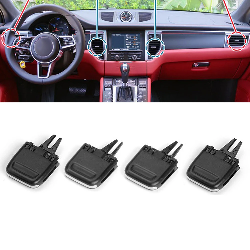

4pcs Car Front A/C Conditioner Air Vent Outlet Tab Clip For Porsche For Macan 2014-2017​ Front A/C Conditioner Air Vent Outlet T