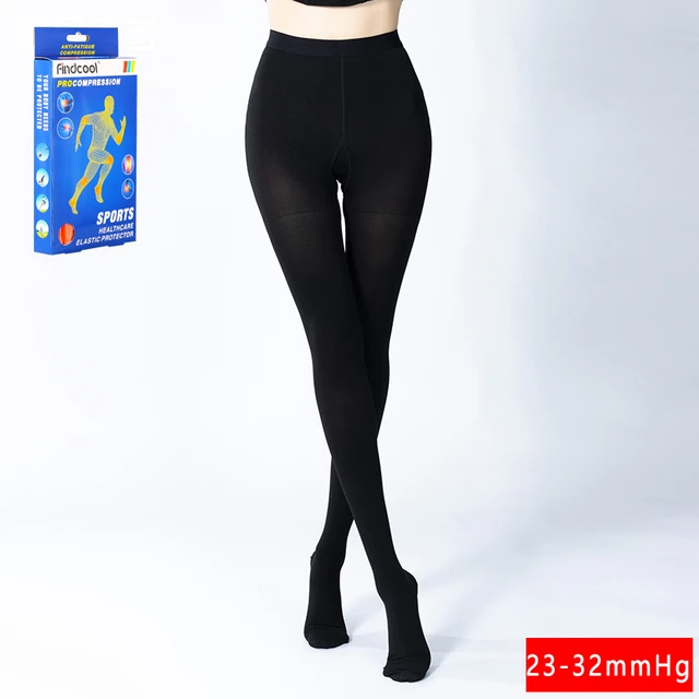 Findcool 23-32mmHg Medical Compression Stockings Women Pantyhose Open Toe  for Varicose Veins