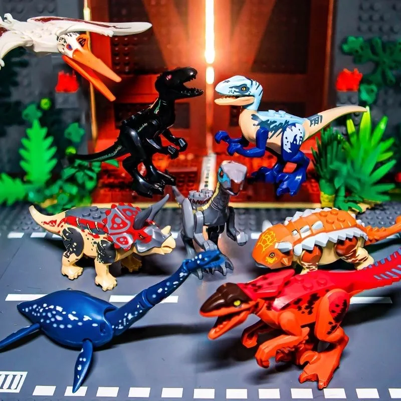 멋진 쥬라기 공룡 세계 Velociraptor 트리케라톱스 Indominus T-Rex 모델 빌딩 블록 조립 어린이를위한 장난감 소년 선물