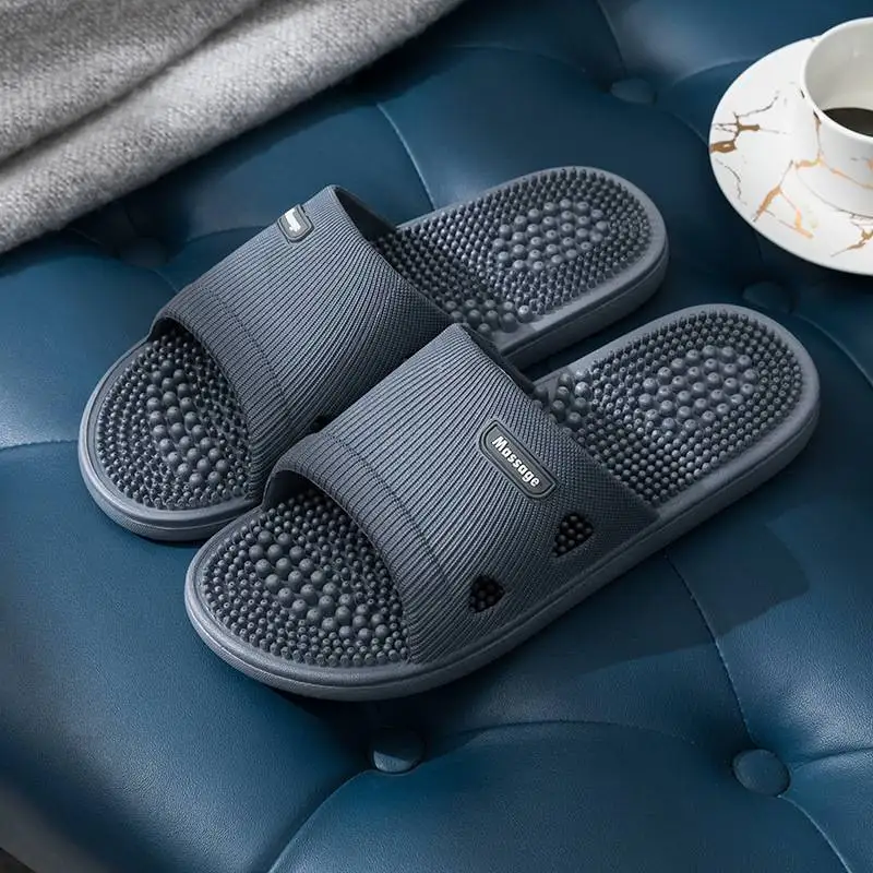 Soft slippers summer slippers massage slippers anti slip sandals Solid Color Massage Slippers For Women Non-slip Open Toe Bathroom Slippers Soft Indoor Sandals Summer