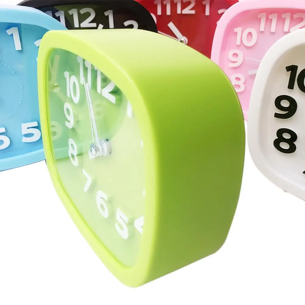 Bright-colored  Practical Bedside Non-ticking Alarm Clock Korean Style Desk Clock Battery Operated   Household Supplies 3