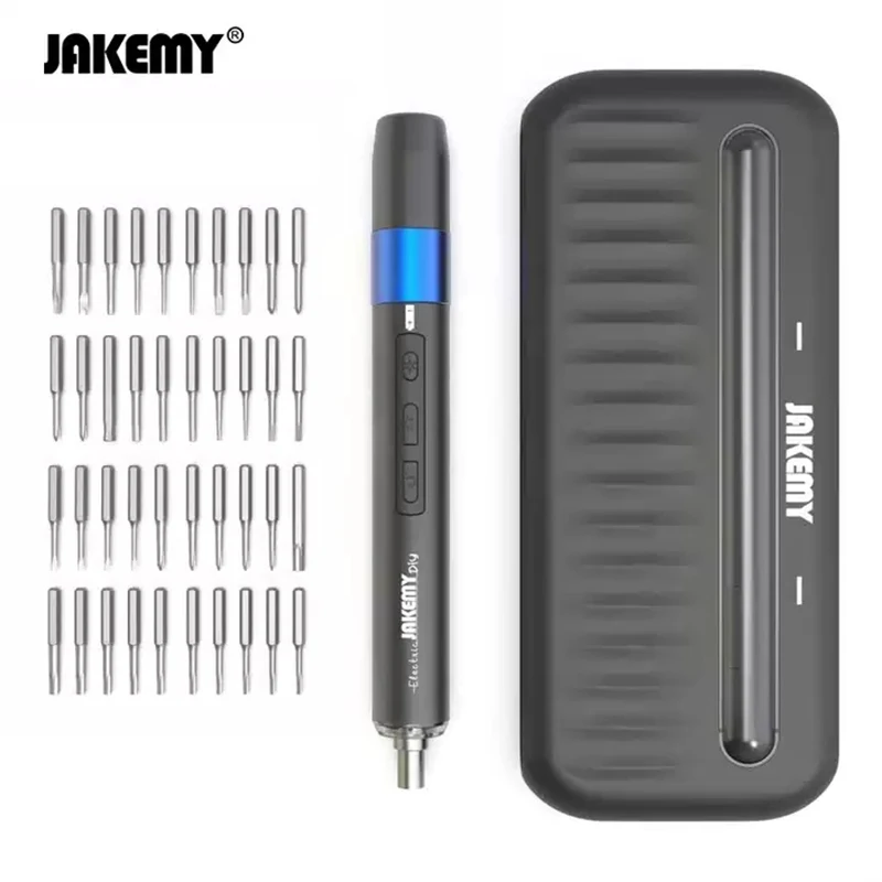 JAKEMY Electric Screwdriver Set LED Light Rechargeable Screw