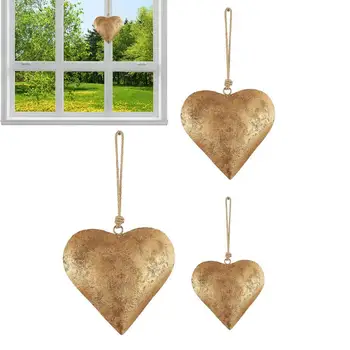 Metal Heart Bell with Hanging Rope – Antique Gold 1
