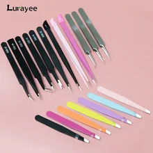 

Stainless Steel Eyebrow Tweezers Facial Hair Acne Removal Anti-Static Jewelry Nail Art 3D Decorations Stickers Picking Tools