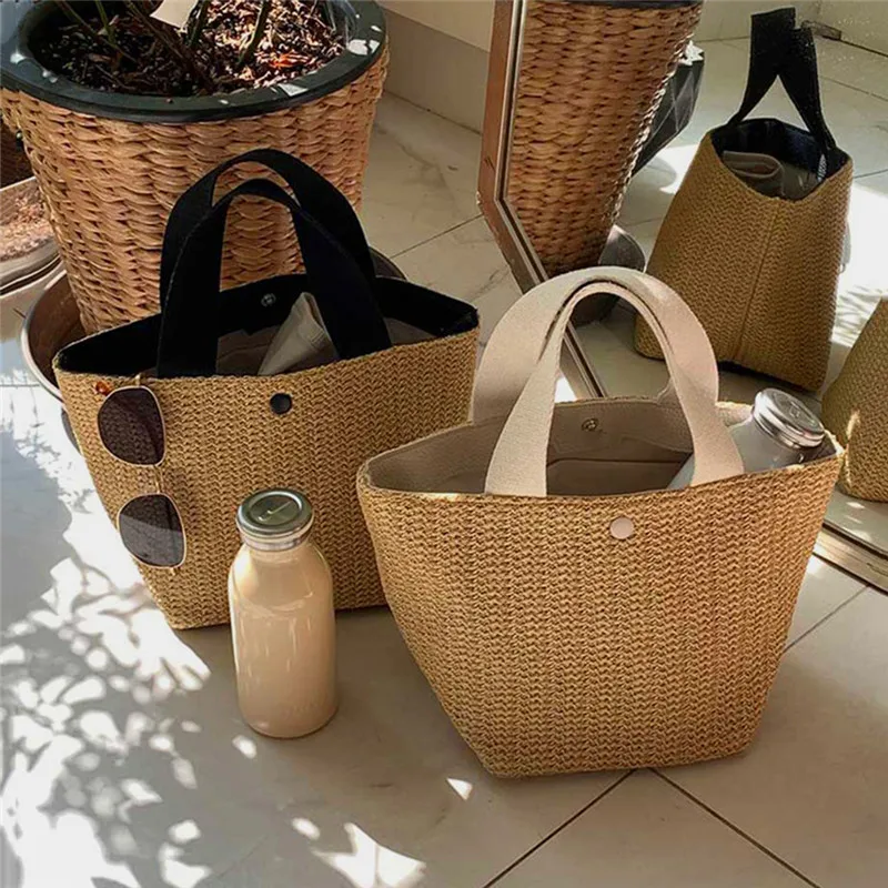 Summer Beach Straw Shoulder Messenger Bag Women Bohemian Woven Rattan Bucket Shoulder Handbag Handmade Crossbody Bags For Women 2