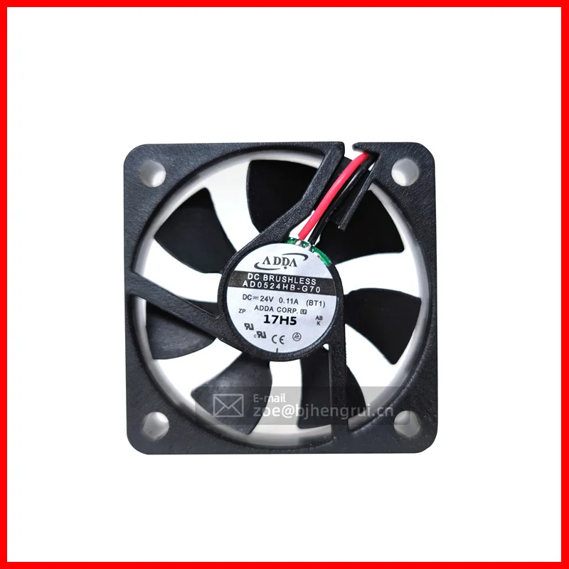 

AD0524HB-G70 24V DC 2.64W 0.11A 5000RPM 10.3CFM 50*50*10mm Axial Cooling Fan for Power Case Cabinet Inverter