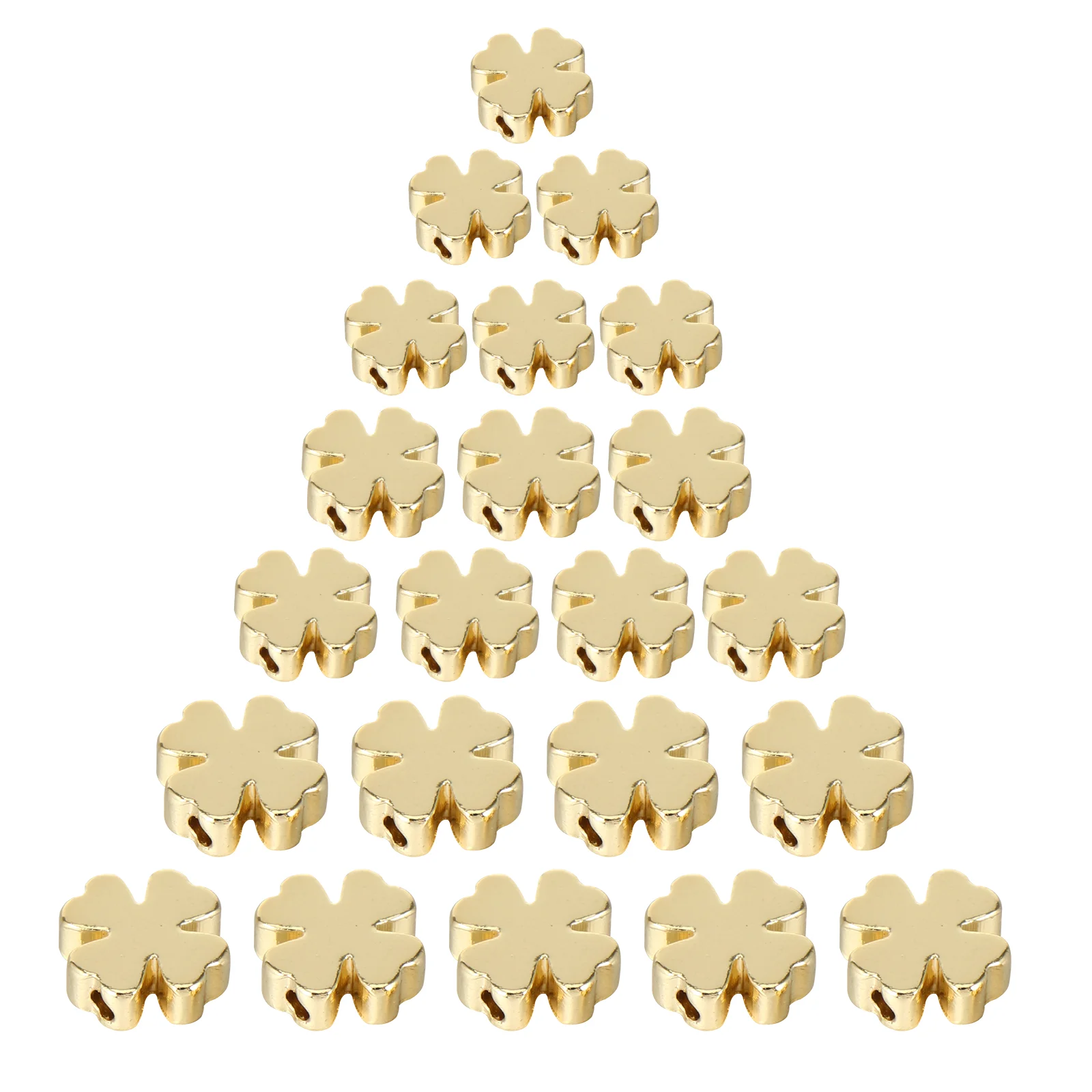 

Healifty счастливый четырёхлистный Регулируемый Шарм с гладкой поверхностью Обжимные бусины Сделай Сам браслет ожерелье ювелирное изделие золотистое