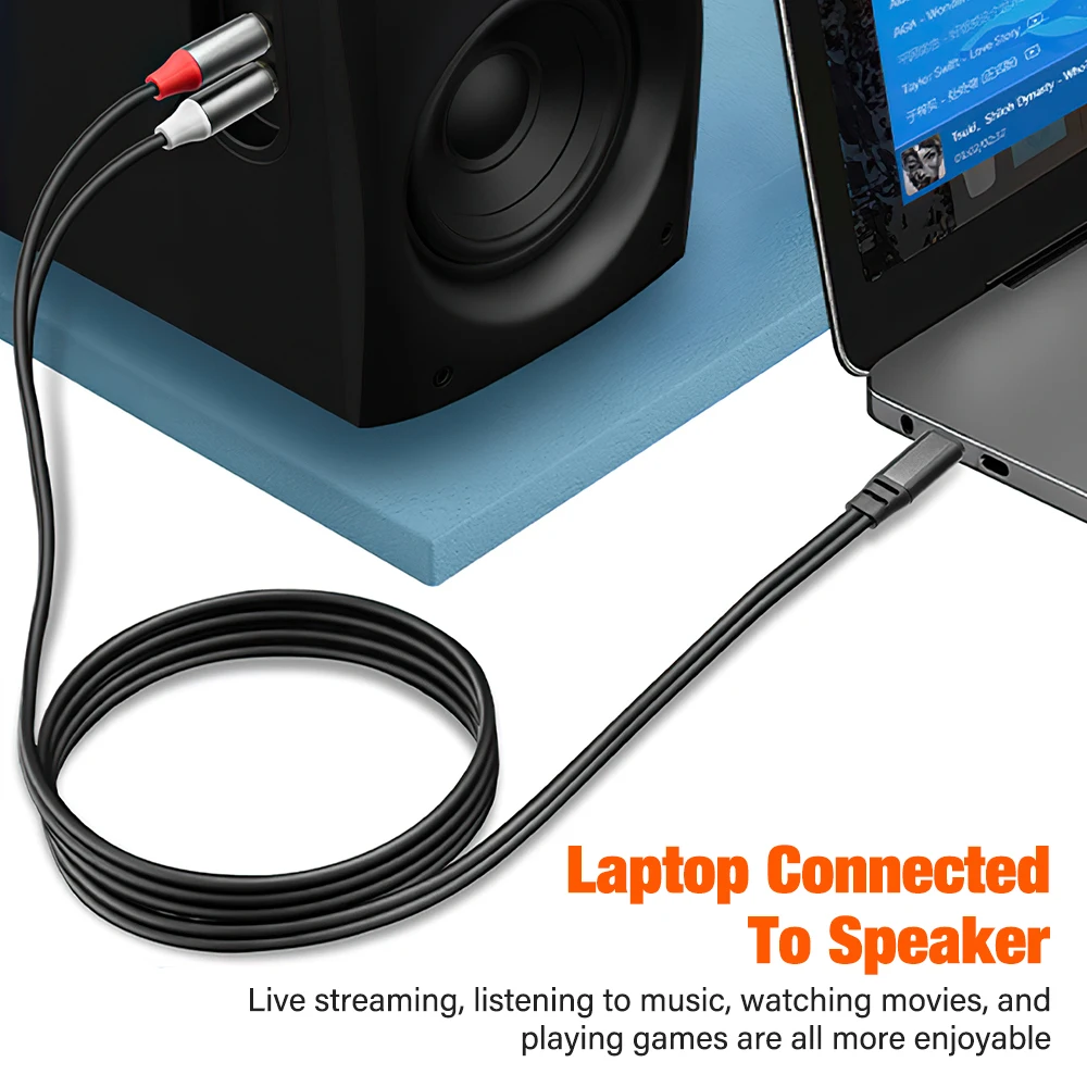3.5mm 1/8" TRS To Dual 6.35mm 1/4" TS Mono Stereo Y-Cable Splitter Cord Compatible For IPhone