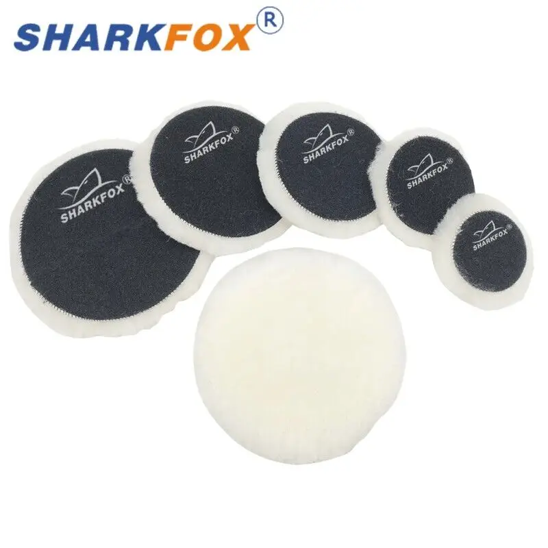 Sharkfox Wool Polishing Disc 80-180mm Heavy Cutting Pad Wool Polishing ing Pads High Density Lambs For Polisher Waxing