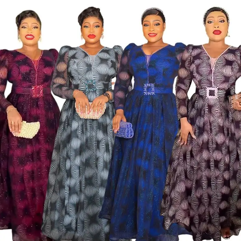 Light Luxury African Women's Fashion Niche Brand Design New High-quality Trend All-over Hot Diamond Bag Dress Dress