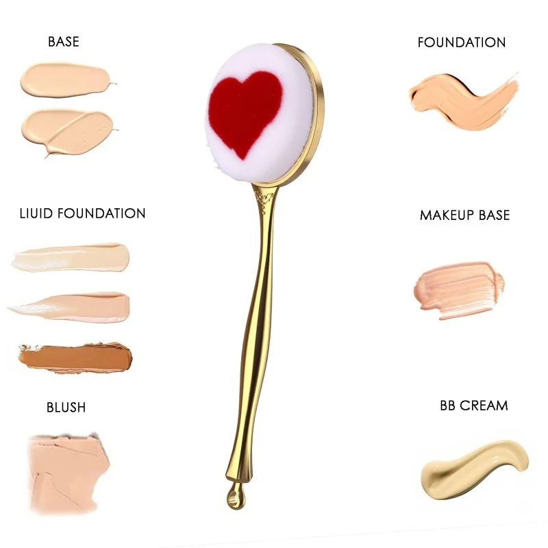 Single Makeup Brush Foundation Brush Heartshaped Toothbrush Fast