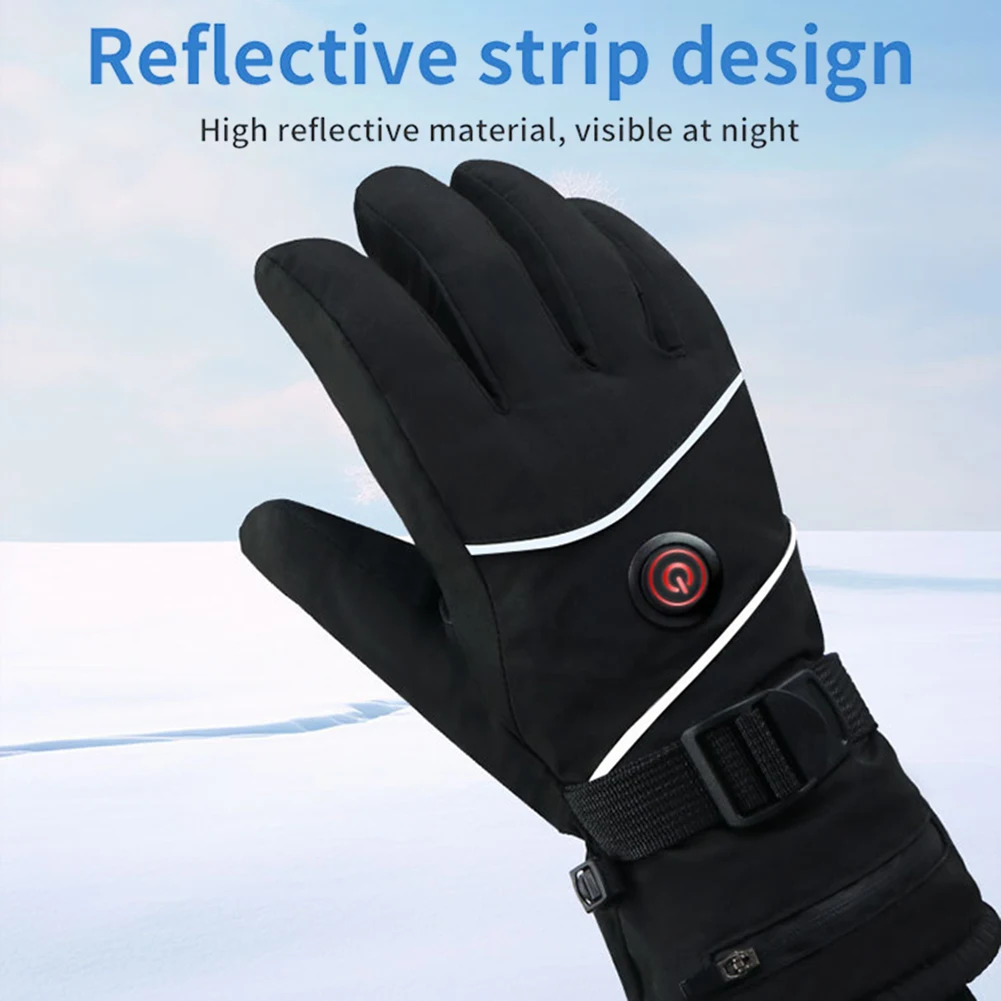 DC Plug in Winter Warm Electric Heated Gloves Heated Gloves Heating Thermal Gloves Touch Screen Winter Ski Gloves for Women Men