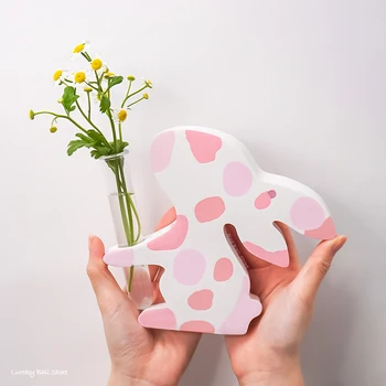 DIY 토끼 모양 수경 꽃병 실리콘 몰드, 송진 식물 스탠드 석고 콘크리트 테스트 튜브 화분 금형, 홈 데코, 2024 신제품