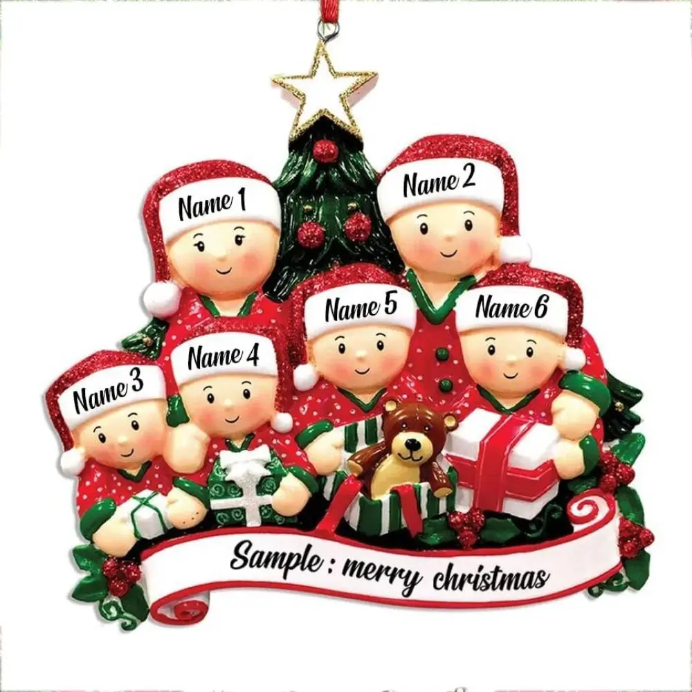 thumbnail image 1 of Adorno navideño familiar en 2D, bonito muñeco de nieve hecho a mano, colgante plano, muñeco de nieve, estrella de cinco puntas, adorno colgante para árbol de Navidad, 1 of 5