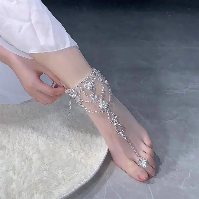 

Multi-Layer Pearl Anklet Fashion Gold Color Ankle Bracelets For Women Beach Barefoot Foot Chain Sandal Jewelry