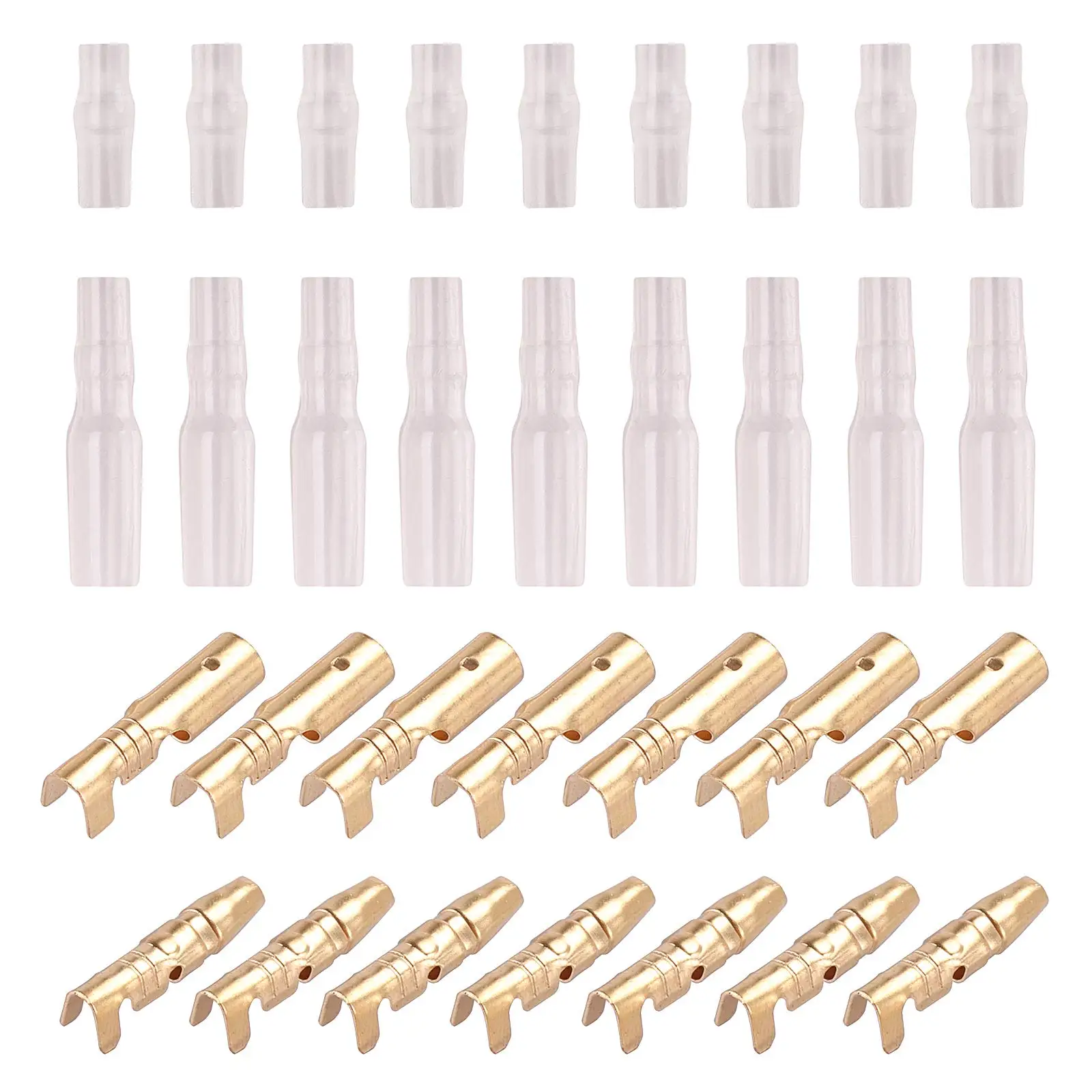 200pcs 3.9mm Bullet Connectors Male and Female Brass Bullet Terminal Connectors Insulation Cover for Motorcycle Moto