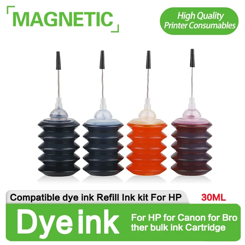 Kit de Refil de Tinta Corante Universal 30ml Conjunto Conjuntos Conjuntos Magnético Universal para Recarga de Cartucho de Tinta hp para Canon para Brother