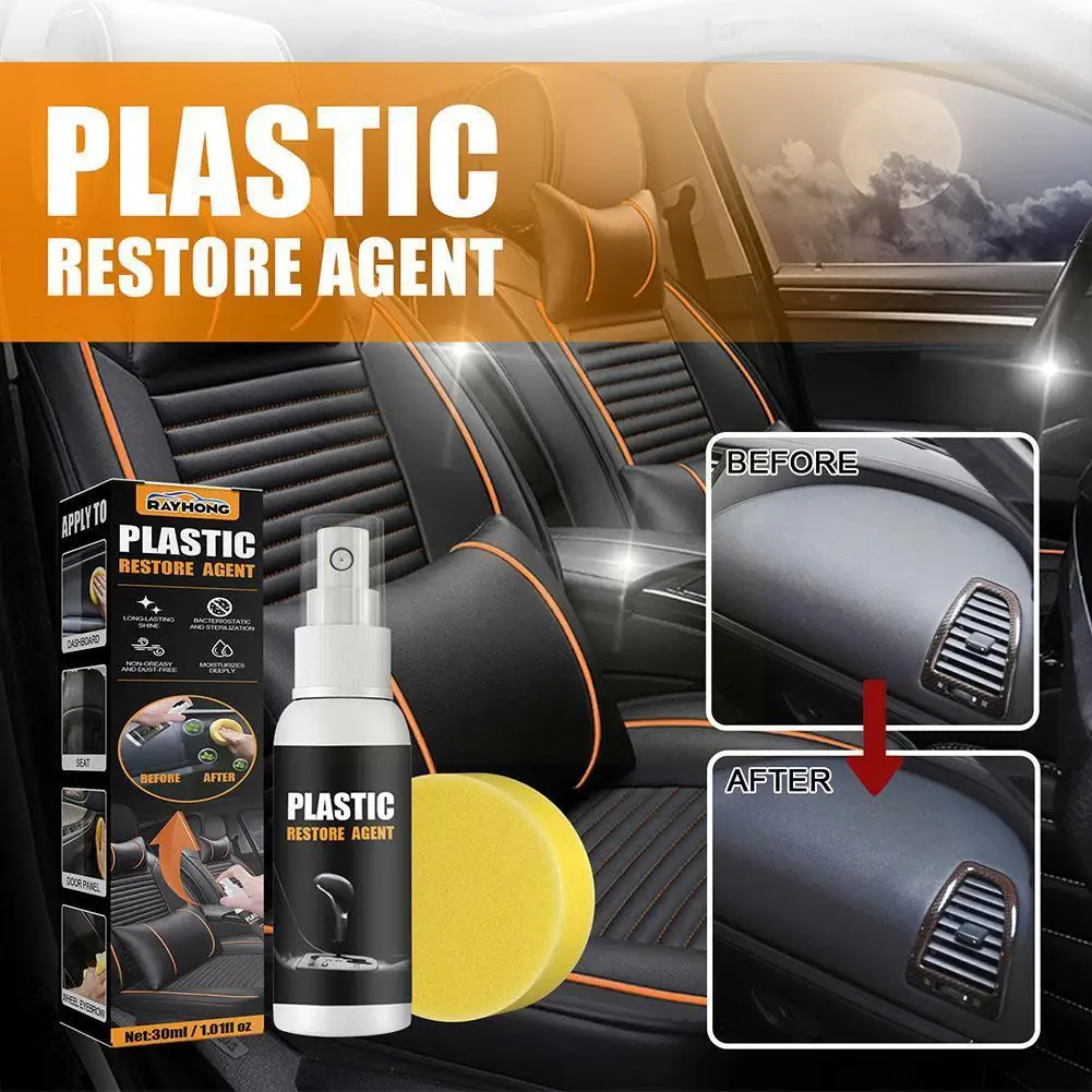 

30ML Car Plastic Parts Retreading Agent Waxing Instrument Cleaner Auto Renovated Coating Plastic Panel Interior Polishing R7X3