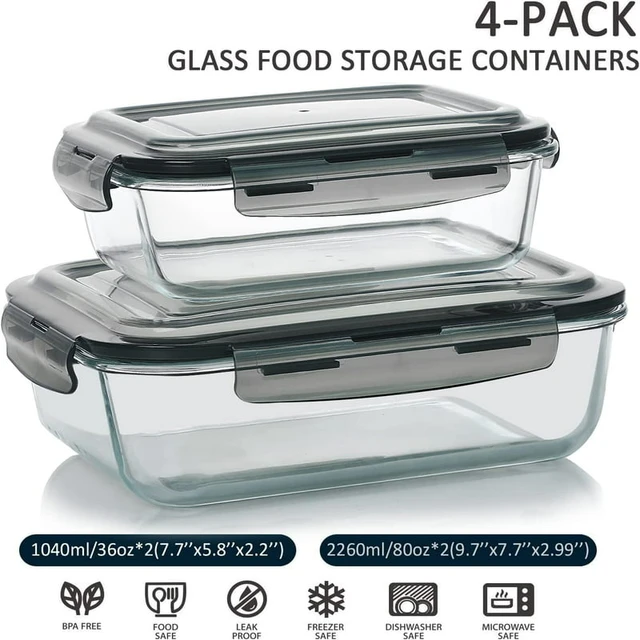 Glass Food Storage Containers Lids  Oven Safe Glass Containers - Large  Microwave - Aliexpress