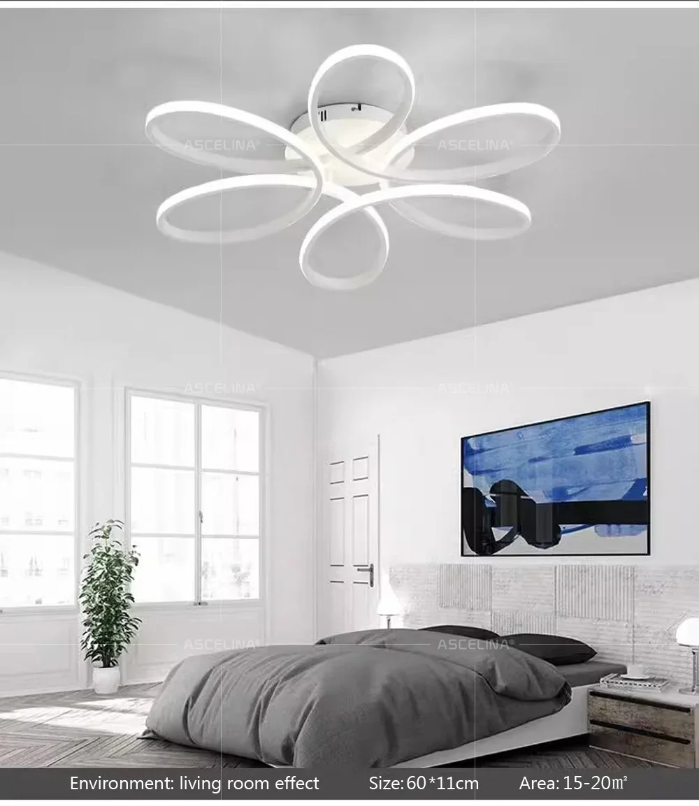 Description Picture 6 of itemModern LED Ceiling Light Minimalist Black White Line Light For Bedroom Living Room Restaurant Hotel Indoor Illumination Fixtures