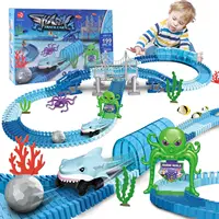 Children's Electric Shark Rail Car Puzzle Versatile DIY Assembly Roller Coaster Monster Racing Set Toy 1