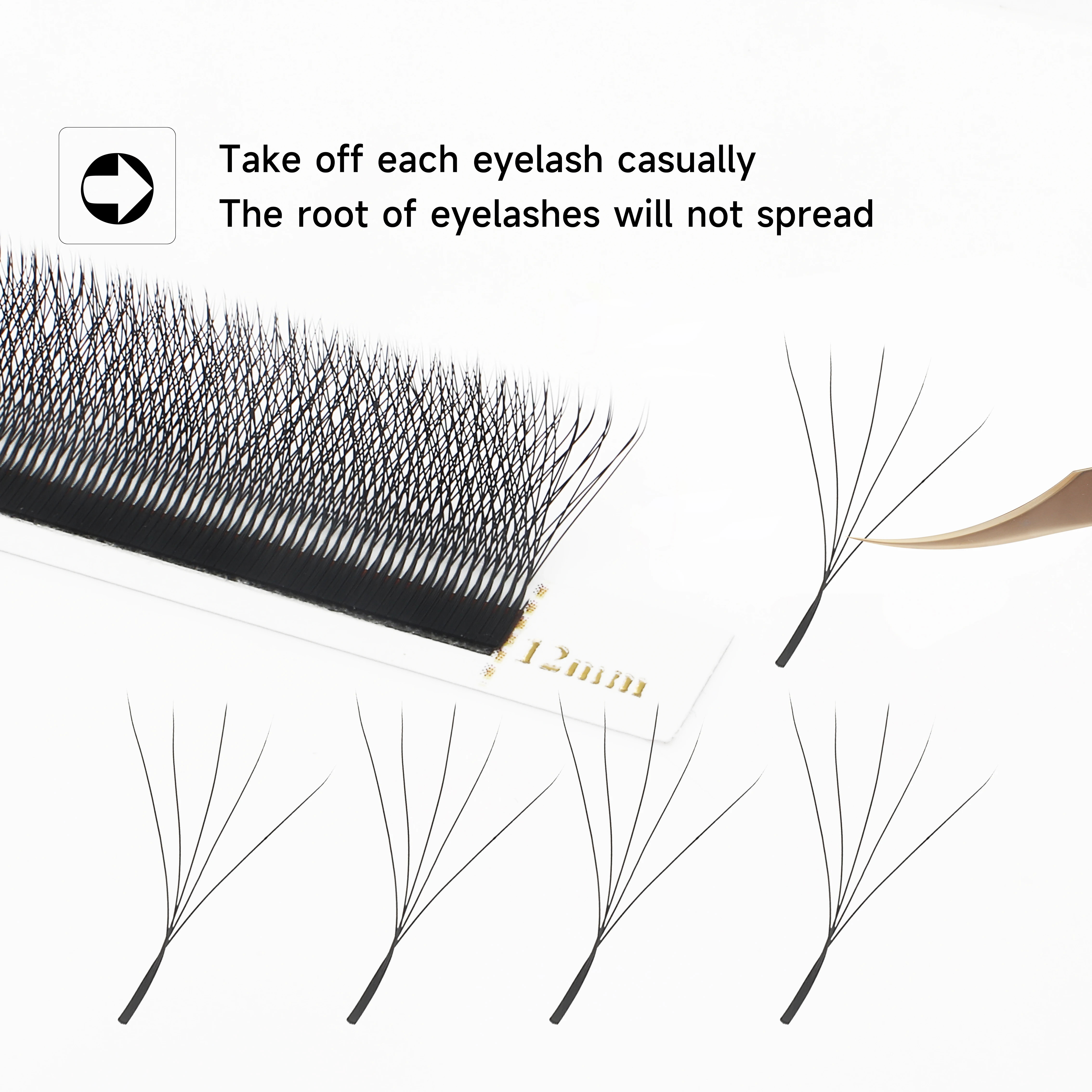 XIUSUZAKI 5D W Shaped Bloom Automatic Flowering Premade Fans Eyelashes Extensions Natural Soft Light High Individual Lashes