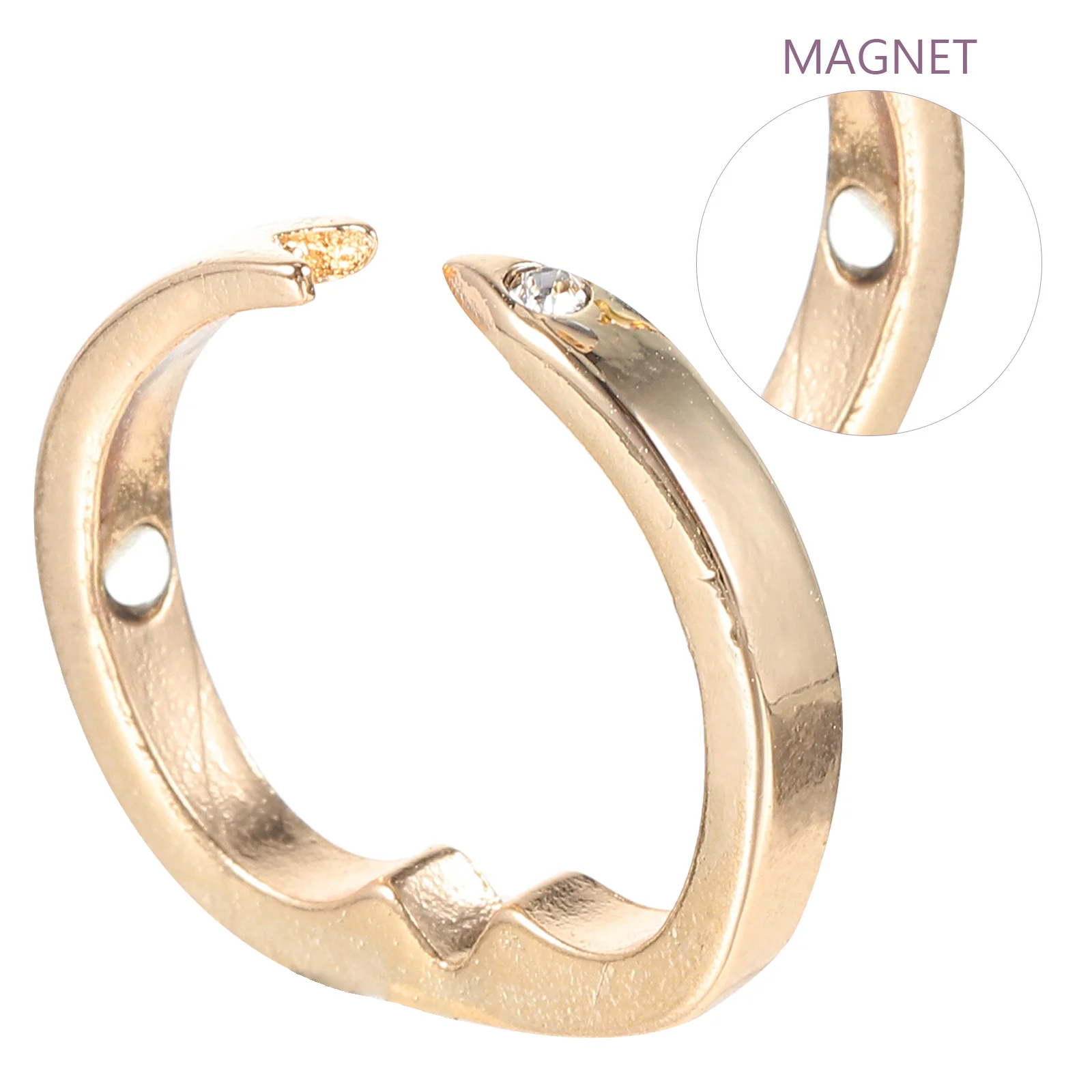 4 Pcs Magnetic Ring Decorative Rings Portable Fashion Unisex Rhinestones Healthy Jewelry Men and Women