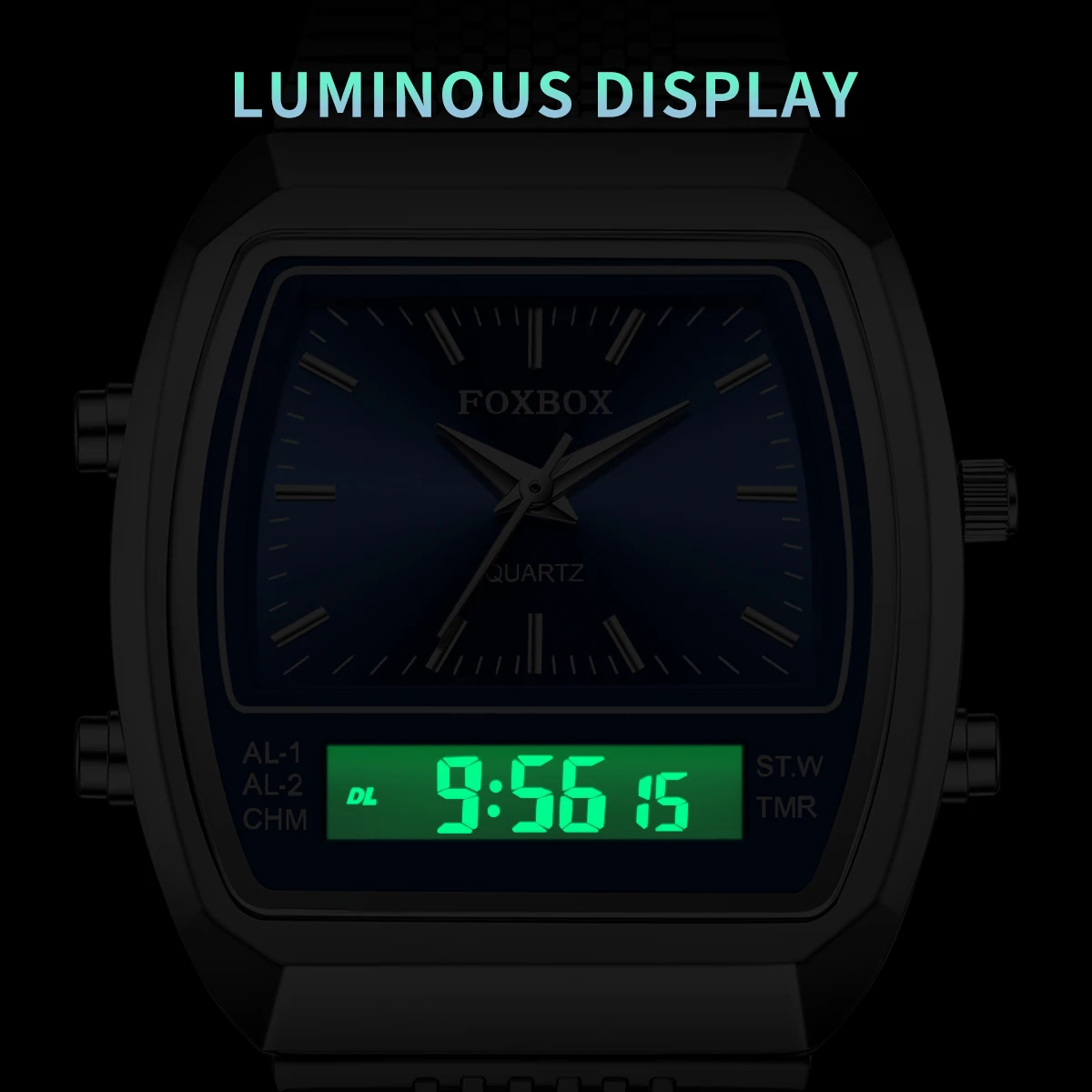 2025 New Women Watch FOXBOX Top Brand Luxury Square Digital Watch For Women Fashion Elegant Sports Waterproof Quartz Watch Femme