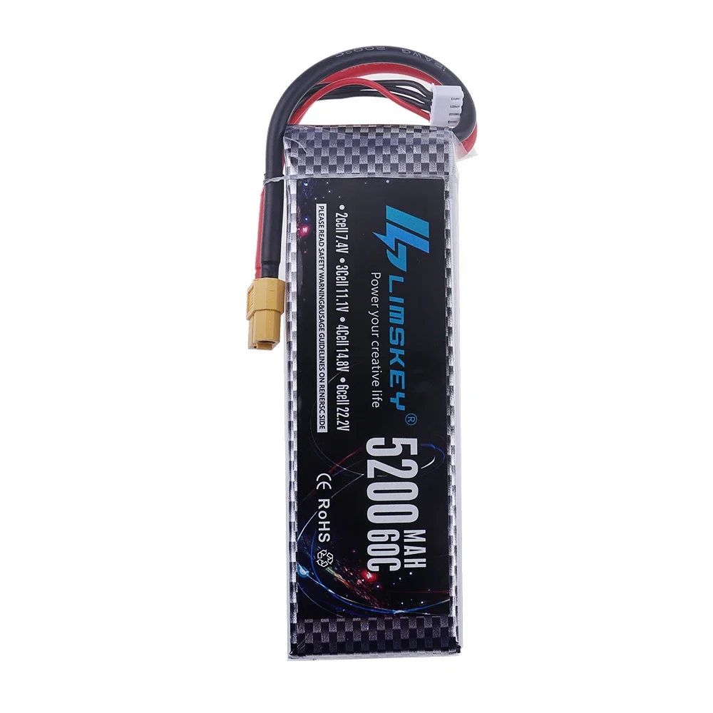 Lot de 2 Batteries LiPo 3S 11.1V 5200mAh 50C pour Voiture RC