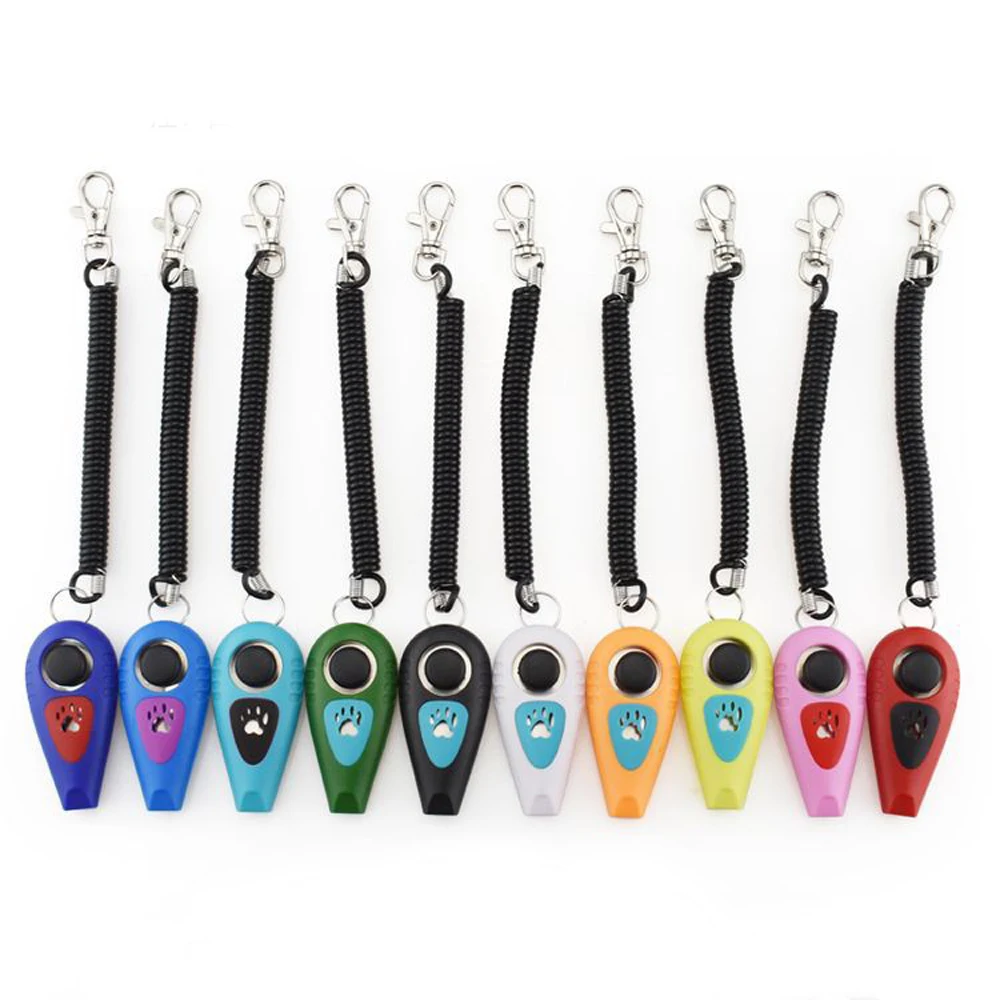 Pet Training Clickers Supplies Multifunction Whistle Clicker Keyring for Dog Cat dog whistle dog clicker
