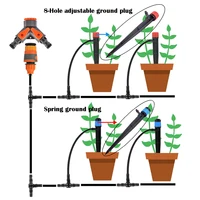 5m-50m Drip Irrigation System Automatic Watering Kit Irrigation Timer Garden Hose Adjustable Dripper Garden Tool Set 6