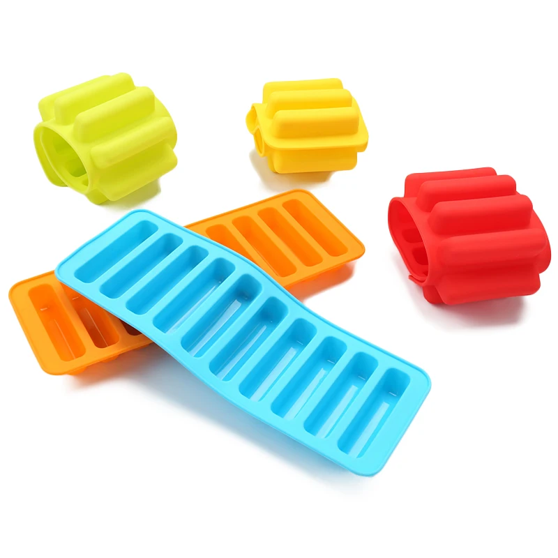 10 Grids Silicone Ice Cube Tray Mold Finger Shaped Biscuit Cookies