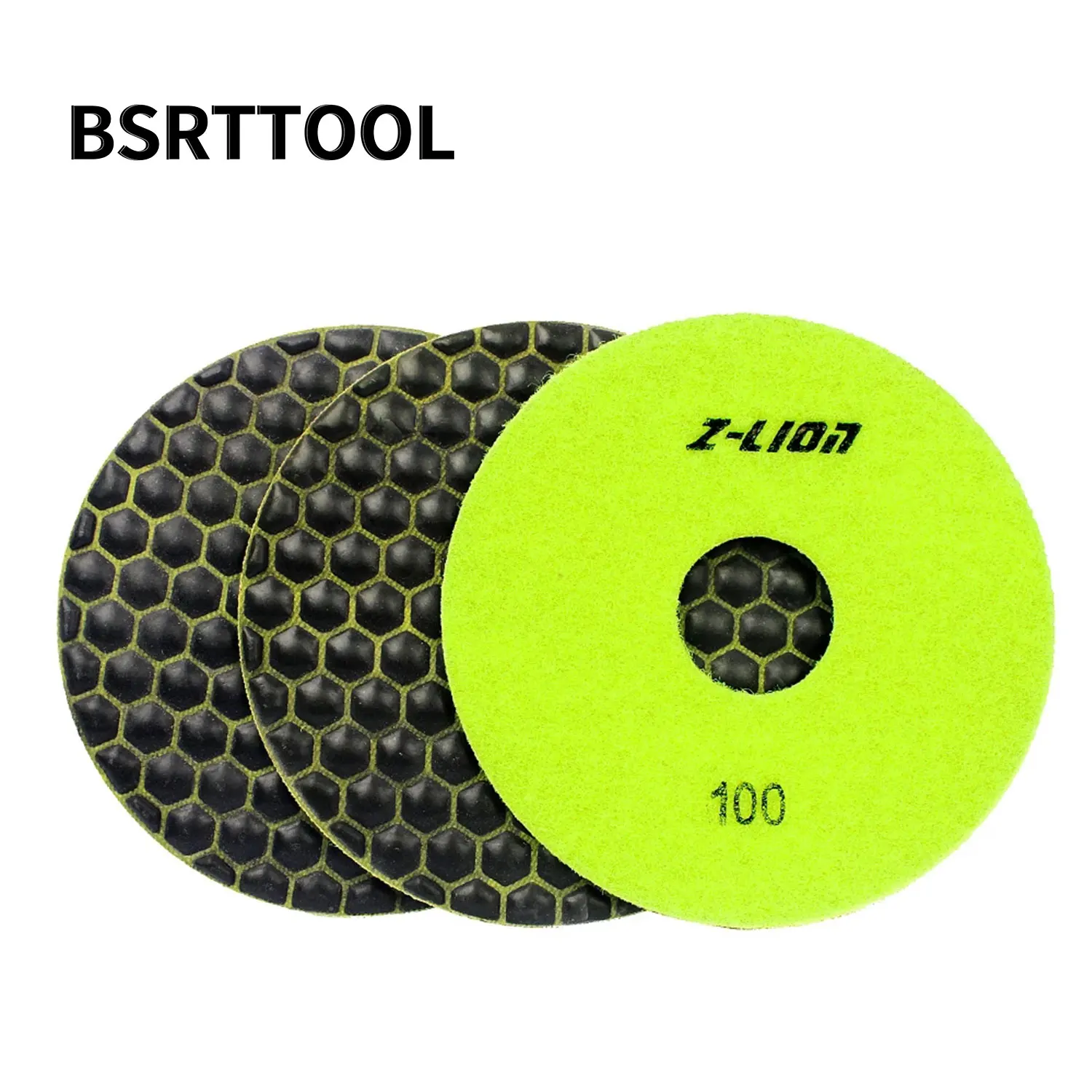 BSRTTOOL 3 Piece Diamond Dry Polishing Pad Granite Marble Flexible Resin Grinding Wheel 5