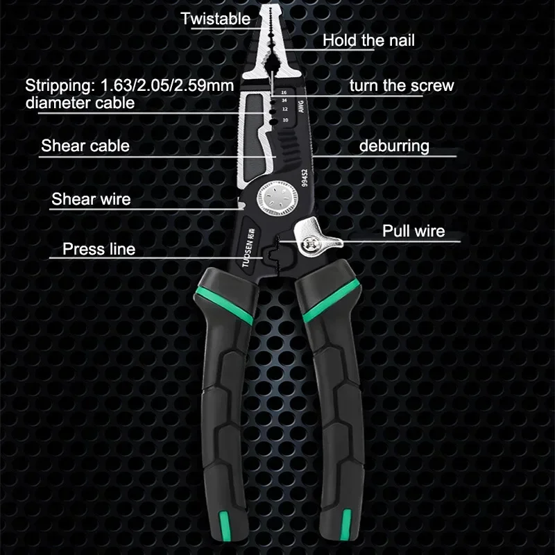 

Nippers Pliers Electrical In Strippers Cutter 9 Sharp-nosed Peeling Stripping Cable Wire Crimpingtool Multi-function 1