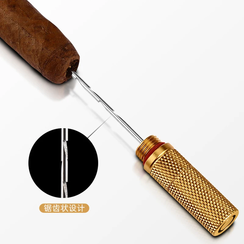4 In 1 Cigar Cutter Punch Needles Portable Cigar Accessories Tools aluminum alloy Gadget Dredge Drilled Draw Enhancer Tool cigar cutter cigar tools