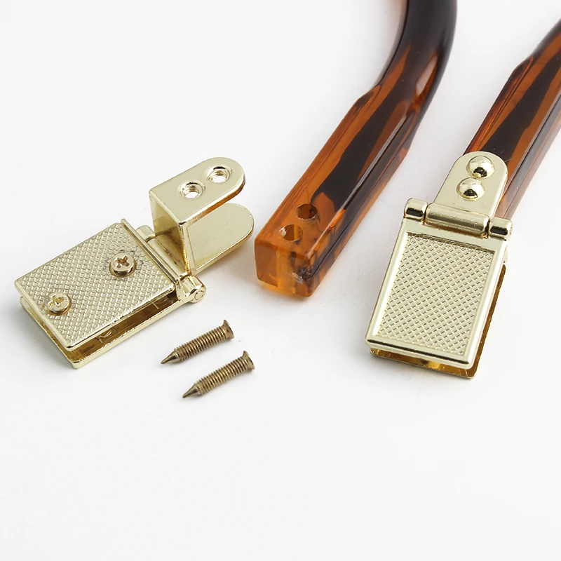 2-30PCS Amber,Orange D,C Shaped Resin Handles Handcrafted Replacement For Women Purse Frame Handbag Bag Shoulder DIY Accessories