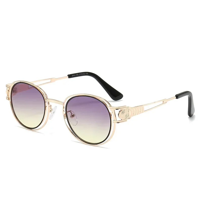 

Fashion Retro Brand Design Round Sunglasses Men Women High Quality Alloy Punk Sun Glasses Ladies Unisex Shade UV400 Gafas De Sol
