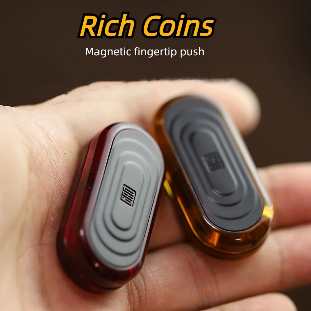 

EDC Rich Coin Magnetic Fidget Push Slider Adult Fidget Toys ADHD Tool Anxiety Office Stress Relief Toys For Kids Gifts