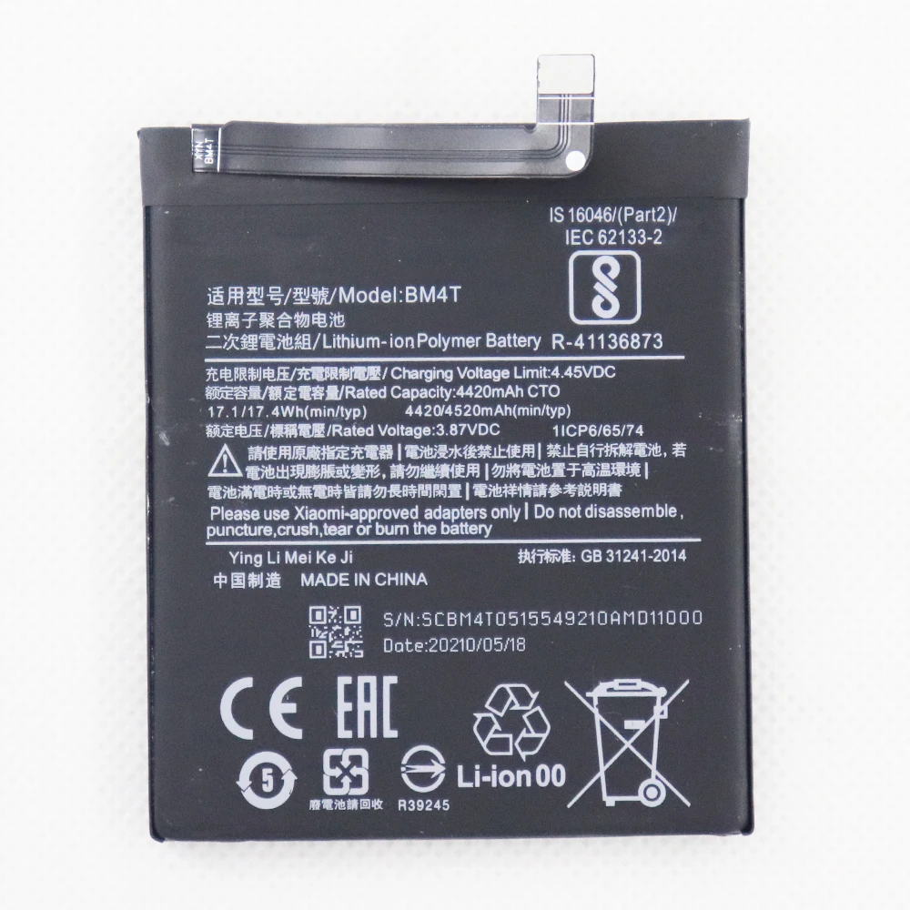 

4520mAh BM4T Battery For Xiaomi 10X Pro 5G/M2004J7BC/Redmi 10X Pro BM4T