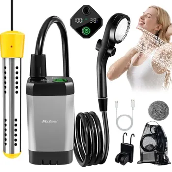 Portable Shower With HeaterPortable Shower For Camping With 2000W Auto-Off Heater 4 Spray Modes Lasting 140 mins LED Display Po 1