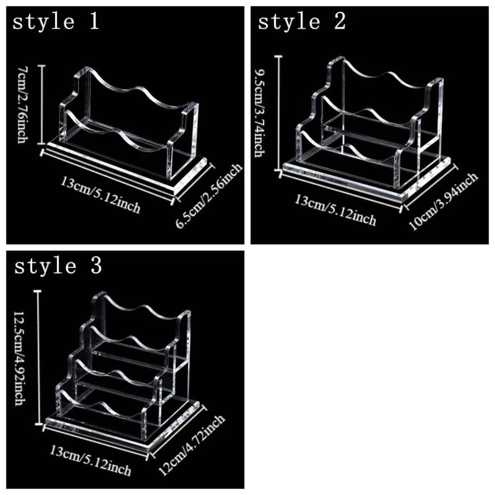 투명 아크릴 명함 홀더 아크릴 우아한 명함 디스플레이 스탠드 대용량 두꺼운 정리함 보관 랙