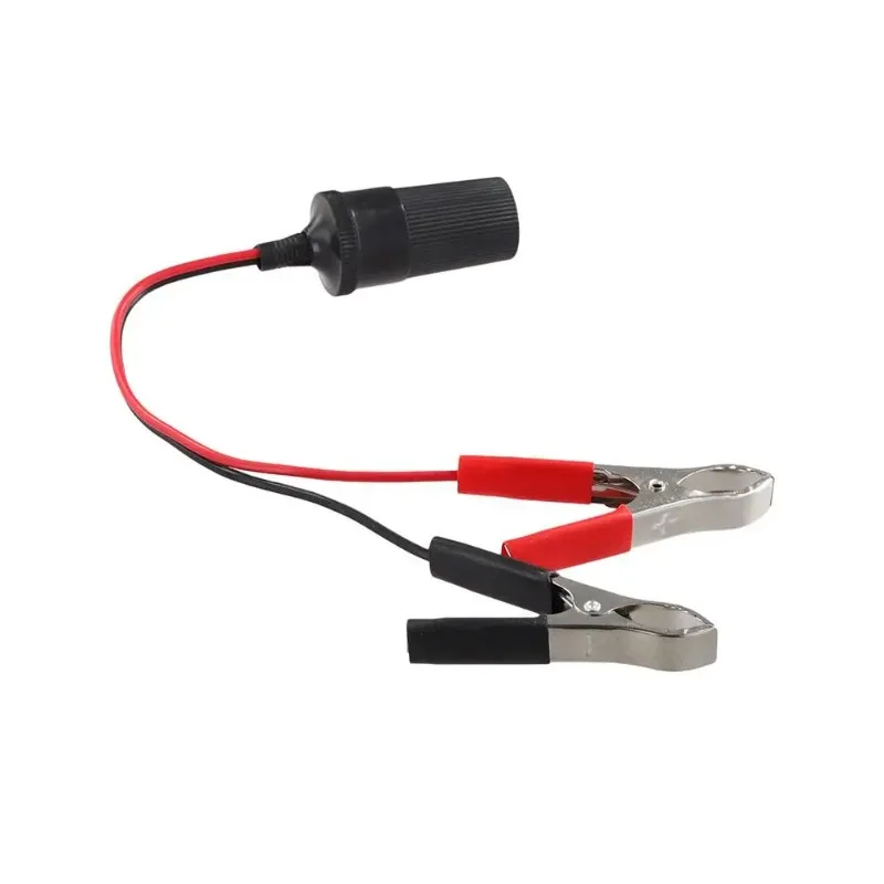 12V 24V Car Cigarette Lighter Socket To Battery Alligator Crocodile Clip Connector Extension Cable Adapter Socket