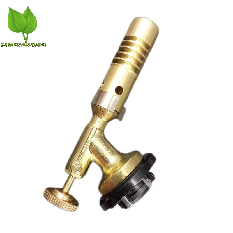 Portable Gas Burner Portable Welding Torch Flame Gun High Temperature Brass Mapp Gas Burner Brazing Solder Propane Plumbing 1Pc