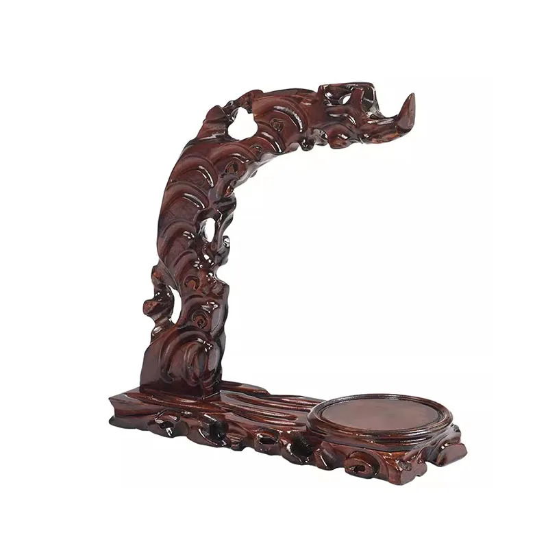 Mahogany Wood Root Carving Frame, Hanging Jade Frame, Handicraft, Solid Wood, Antique, Chinoiserie, Hair Pen Rack