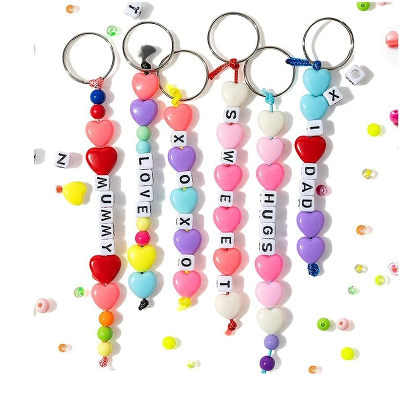 HolidayQbee DIY Kraal Sleutelhanger Maken Kit Kralen 304 Stuks Tas Charme Rugby Voetbal Brief Alfabet Naam Sieraden Benodigdheden Voor Kind Meisje 3486760724