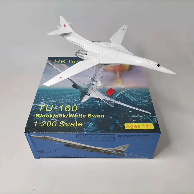 Maquette Avion TU160 1/200 - Chasseur En Alliage Moulé, 27 Cm, Support Inclus