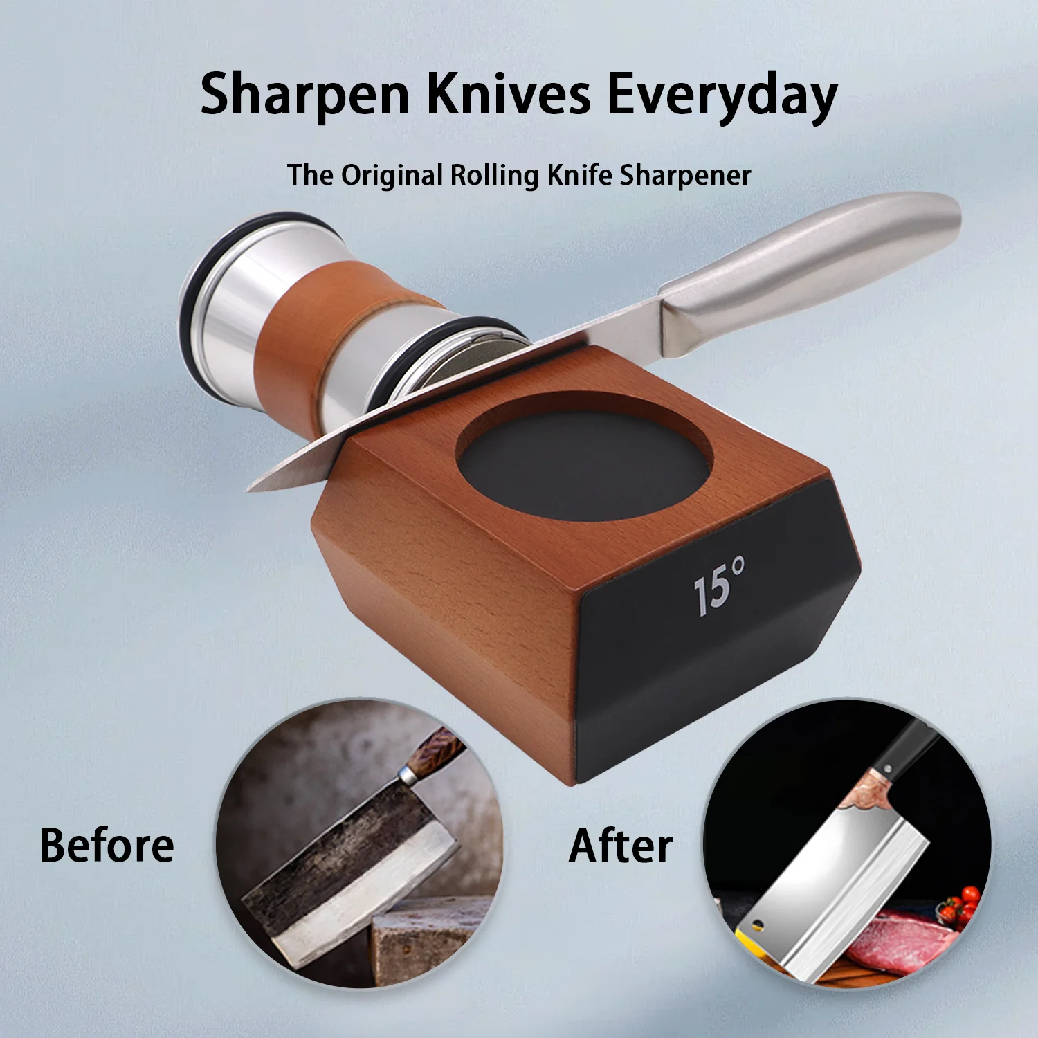 Rolling Knife Sharpener Diamond Magnetic Multi-angle Kitchen Knife Whetstone For Chefs